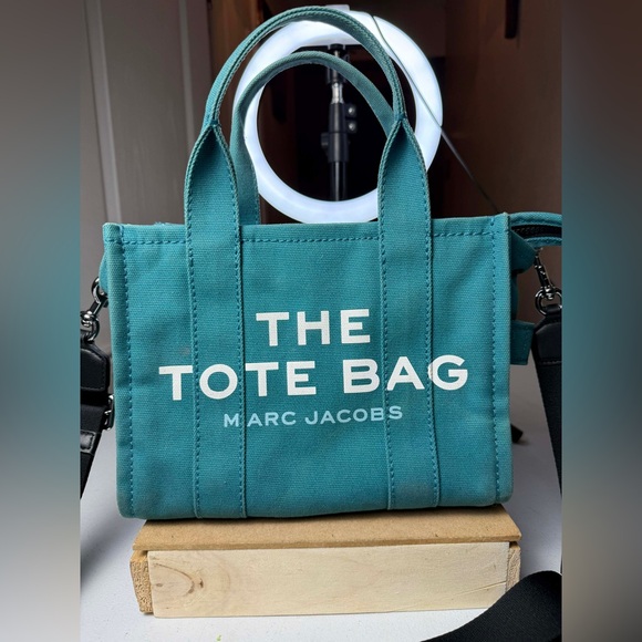 Marc Jacobs Women's The Mini Tote Bag, Wasabi, Green, Blue, Graphic, USED - Picture 8 of 14